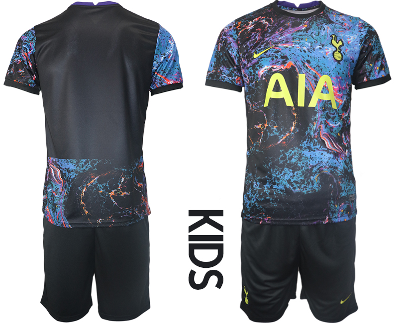 Youth 2021-2022 Club Tottenham away black blank Nike Soccer Jersey